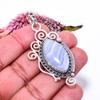 Blue Lace Agate - Namibia 925 Sterling Silver Pendant V9096, Blue Pendant, Marquish Pendant, Valentin's Day Gift, Gift For Her, Birthday Gift, Handmad