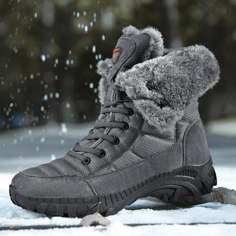 High-quality Winter Men's Boots,Warm Mid-calf Waterproof Snow Boots,Men's Comfortable Hiking Boots,Snow Boots with Cotton Lining