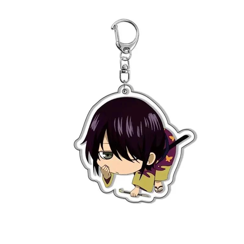 

GINTAMA Sakata Gintoki Double-sided Keychains Okita Sougo Pendants Kagura Keyring Bag Tag Trendy Costume Accessories