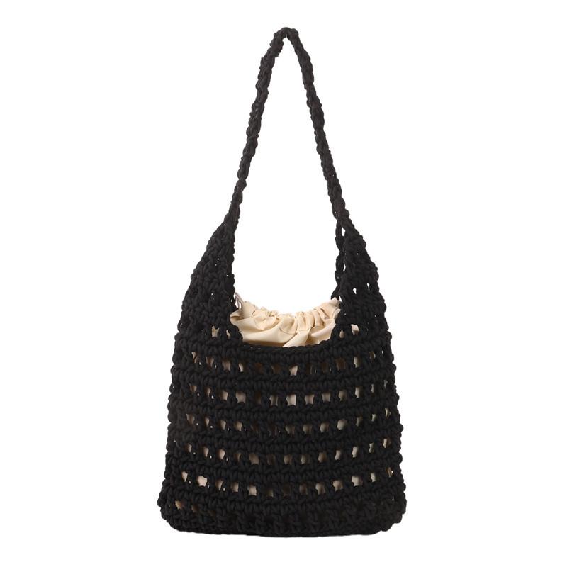 

Woven Large Bag for Women, Fashionable and Versatile, Hollowed Out Travel Beach Tote Bag, Casual Western-style Handmade Crochet Shoulder Bag