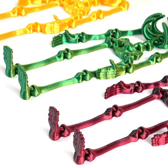 3D Printed Skeleton Articulated Skeleton Figure Collectible Flexible Skeleton Fidget Toy for Halloween Decoration Stress Relief