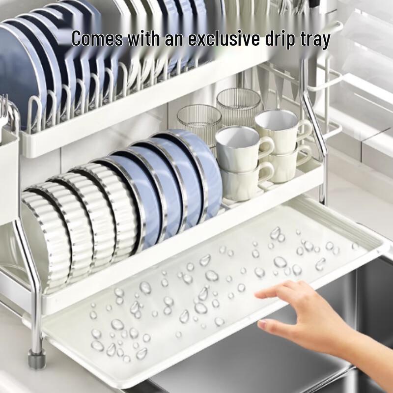 Beifu 42cm Double-Layer Countertop Dish Drying Rack