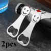 2pcs Stainless Steel Cartoon Beer Bottle Opener Beverage Bottle Opener Flat Simple Bottle Opener