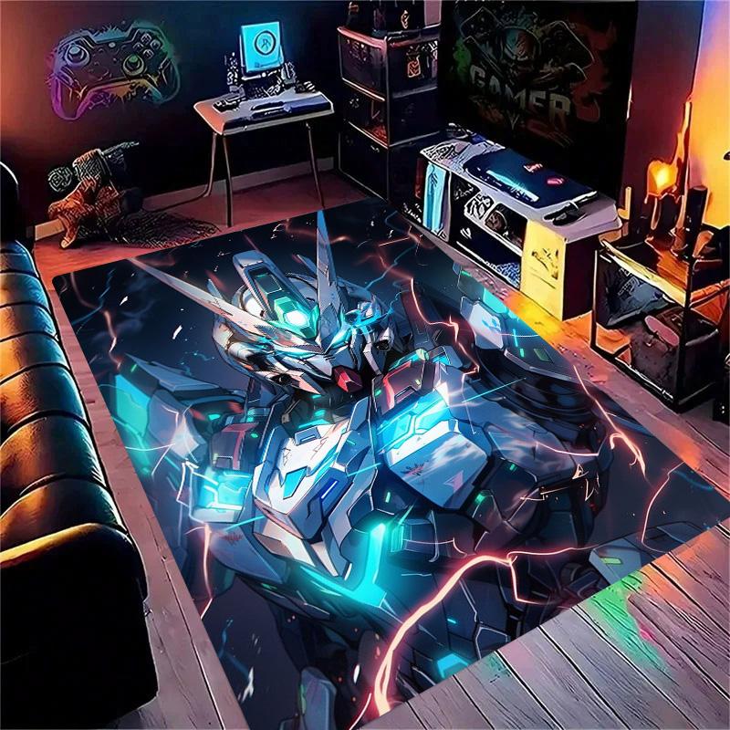 G-Gundam-m Cartoon Robot Gift Carpet Rug for Bedroom Living Room Home Sofa Decoration Kids Game Play Decor Floor Mat