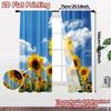 Modern Flat Printing Curtains Without Rod Sunflower Bliss Curtain Fabric Versatile Polyester Outdoor Set Of 2 Made