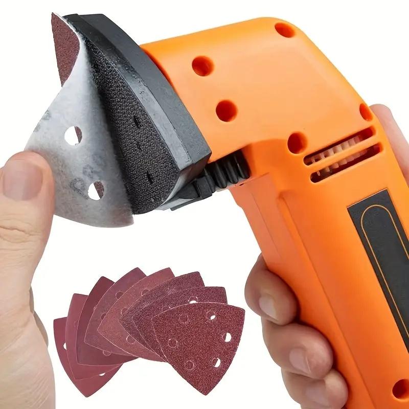 60pcs Triangle Sanding Pads - 6 Holes, 60/80/120/180/240/320 Grits For Delta Sanders/Multi-Sanders - Perfect For Your Toolbox!