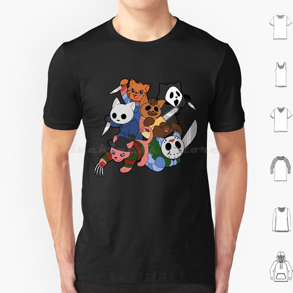 Slasher Kitties Group Of 6 T Shirt Cotton Men Women DIY Print Slashers Slasher Movies Horror Horror Movies Scary Movies