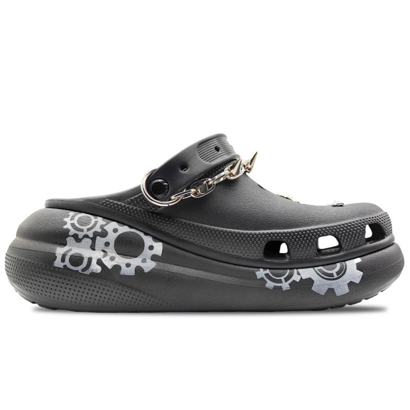 Crocs Classic Crush Mechatpunk Gift Box Punk Style Clogs Unisex Black
