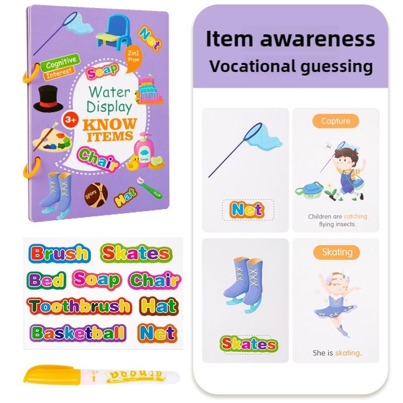 Children Early Education Toys Magical Book with Pen Water Drawing Toys Gift Reusable Coloring Book Magic Drawing Book