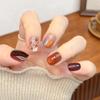 Leopard Print Press-on Nails: Autumn/Winter Short Style, Trendy Whitening Manicure for 2025