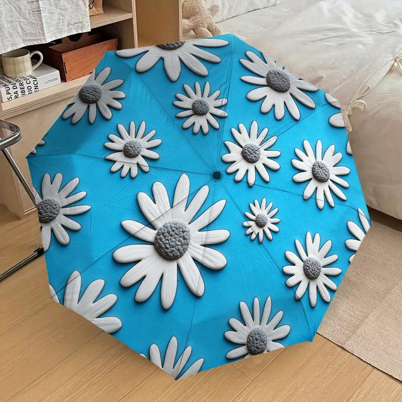 

1pc Flower Cake Automatic Folding Umbrella, Heavy Duty 8 Rib Iron Frame, Suitable for Travel, Daily Use, Birthday, Decor Gift 83