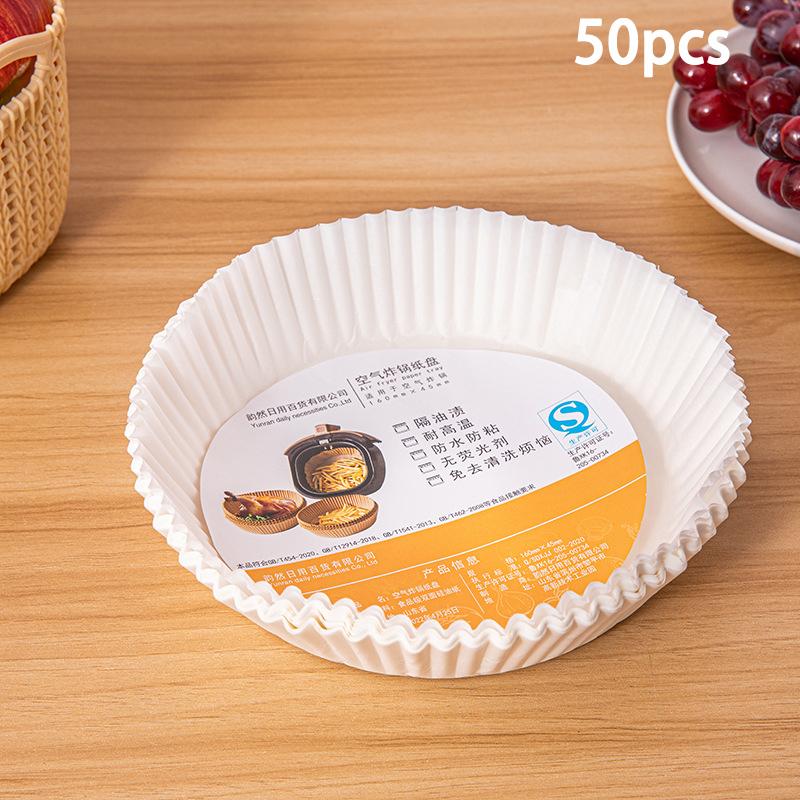 High Temperature Resistant Paper Trays For Air Fryers Oil Absorbing Paper Food Grade Silicone Paper Round Square Baking