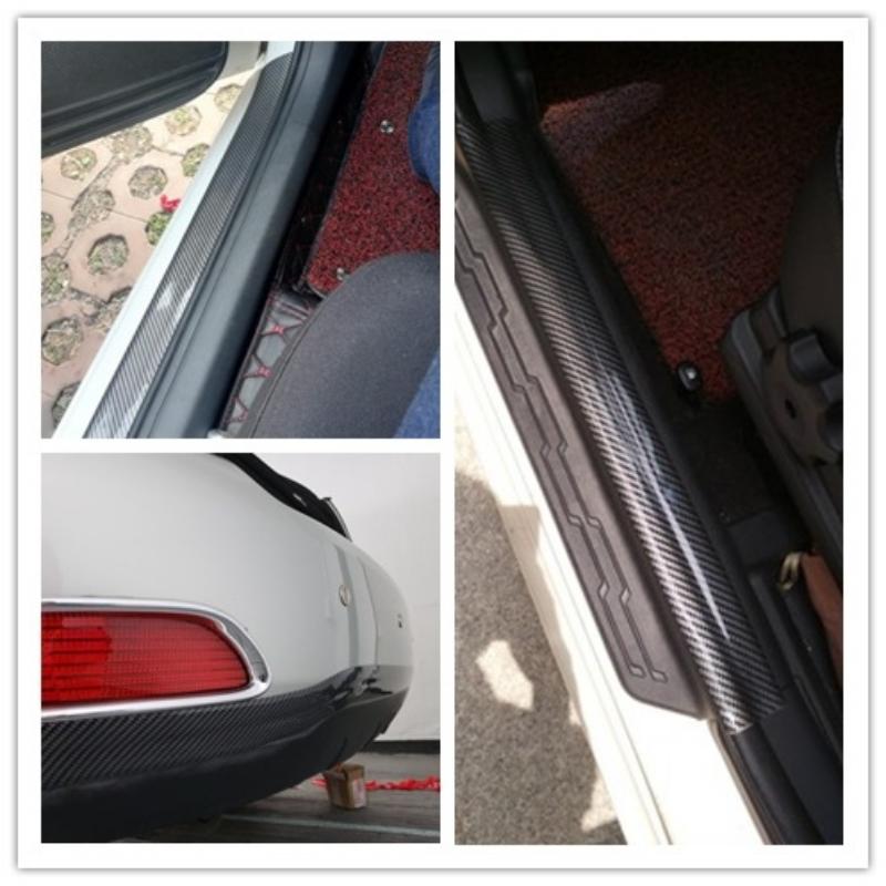 3D Nano Carbon Fiber Car Sticker Paste Door Sill Protector Bumper Tape Car DIY Paste Protector Strip Waterproof Film 3/5/7/10CM