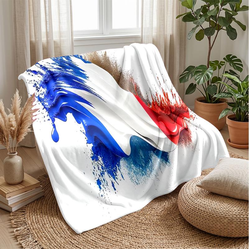 France National Football Team Theme Blanket Soft Flannel Blanket Plush Throw Blanket Cozy Sofa Bed Blanket for Home Decor