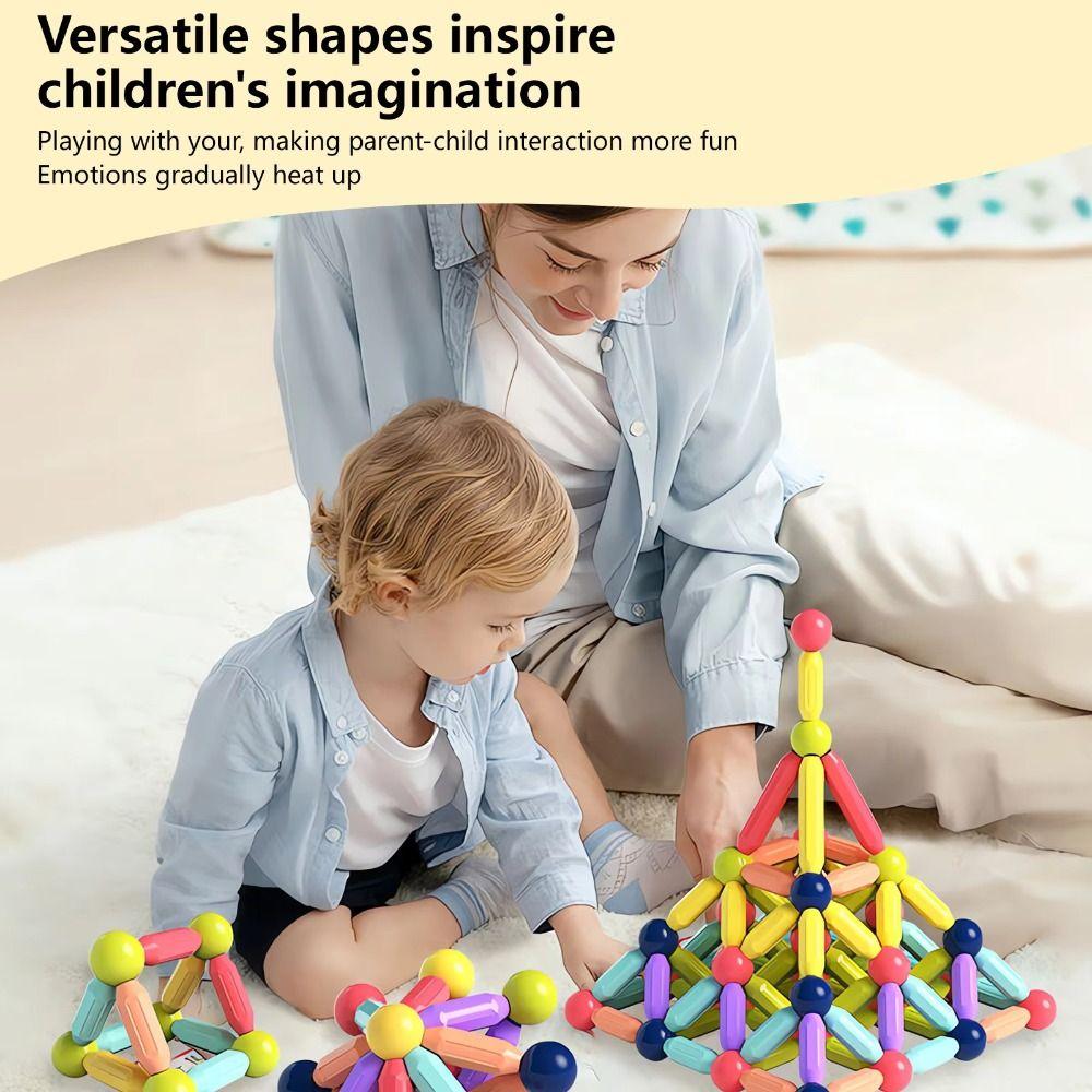 Articulated Magnetic Construction Puzzle Toy Magnetic Sticks Montessori Toy  Desktop Decoration