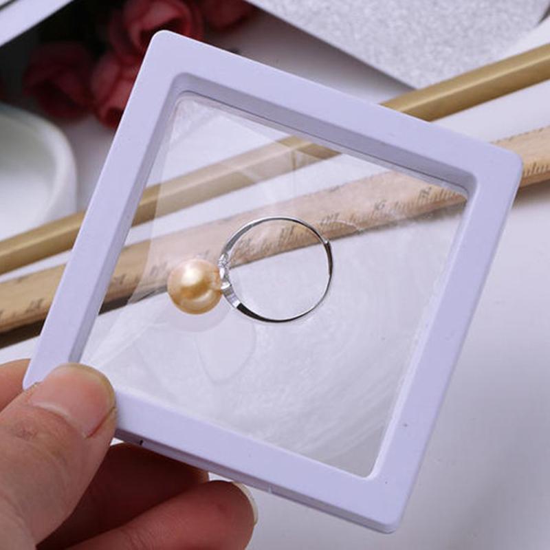 White Transparent Suspension Display Cases Jewelry Box Necklace Storage Holder