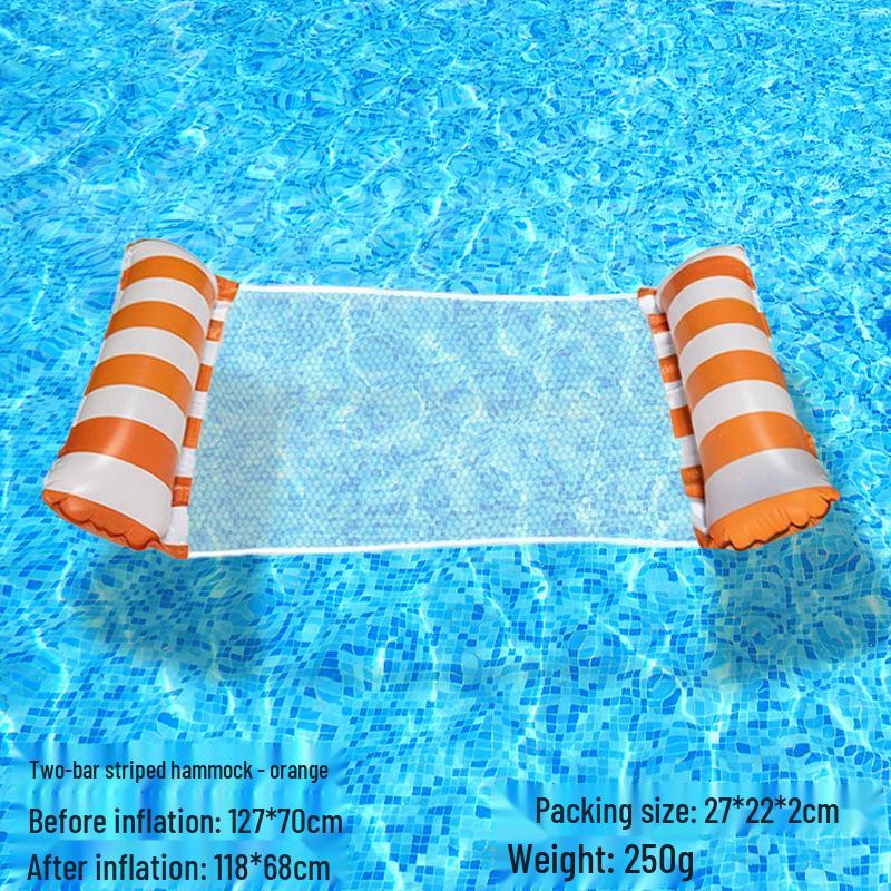 Tumbona Flotante Inflable Plegable Transfronteriza con Respaldo y Malla