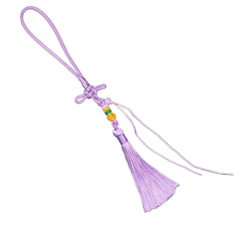 Colorful Tassels Keychain Pendant Phone Strap Chinese Knot Design Stylish Accessory For Keys Backpacks or Phones