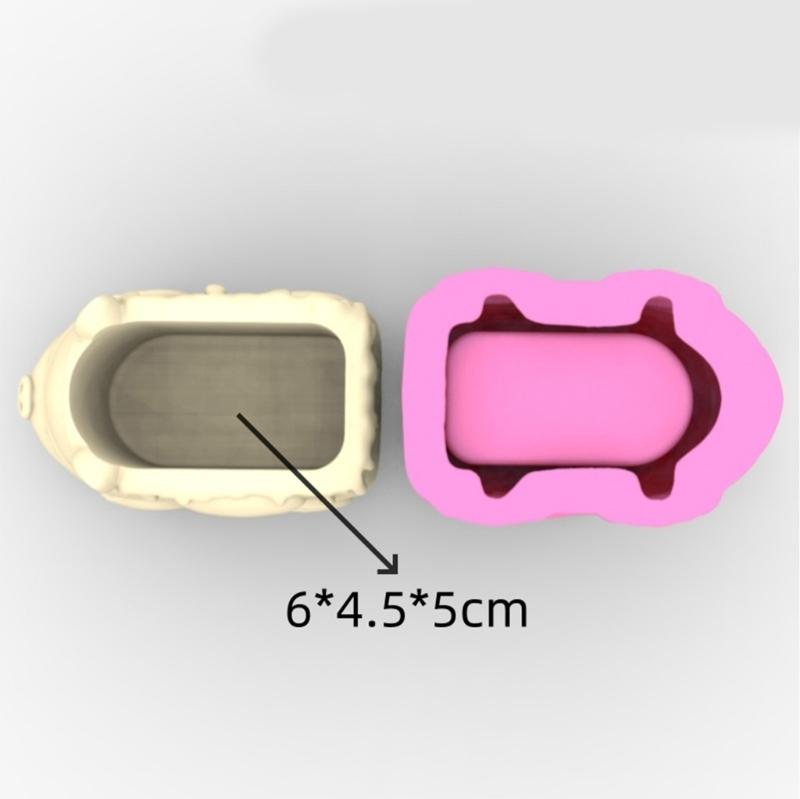 3D DIY Flower Pots Mold Silicone Concrete Mold Animal Car Shape Silicone Vase Molds for Crafting Concrete Candle Holders