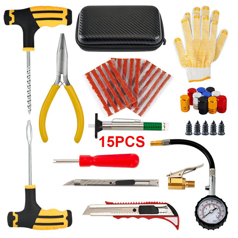 Nieuwe Auto Bandenreparatieset Lekstopgereedschap Bandenlek Noodgeval voor Universele Bandenstrips Roerlijm Reparatiegereedschap Kit