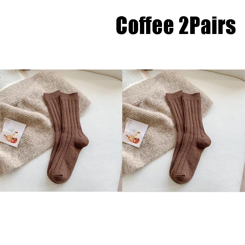 Novas meias de inverno femininas, meias de lã de caxemira, grossas, quentes, meias femininas, meias japonesas, moda harajuku, cor sólida, meias térmicas longas