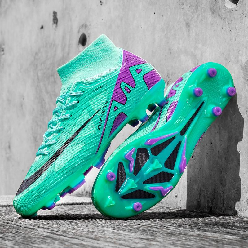 2435 New Football Shoes Men's High-top Youth Adult Training Shoes Long Nails TF Broken Nails Training Shoes
