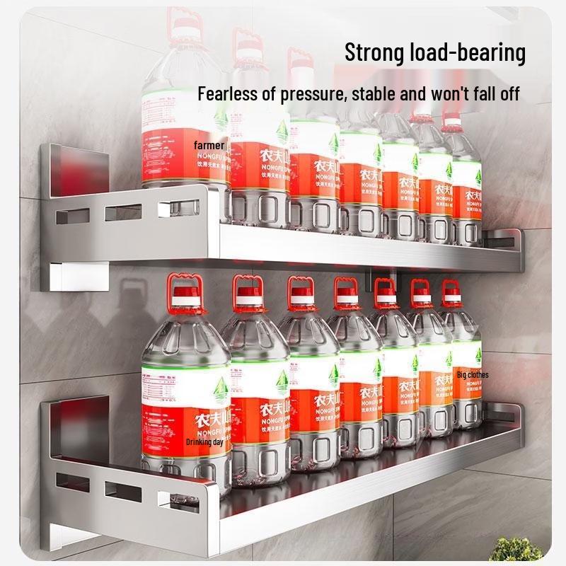 Punch-Free 304 Stainless Steel Wall Kitchen Shelf