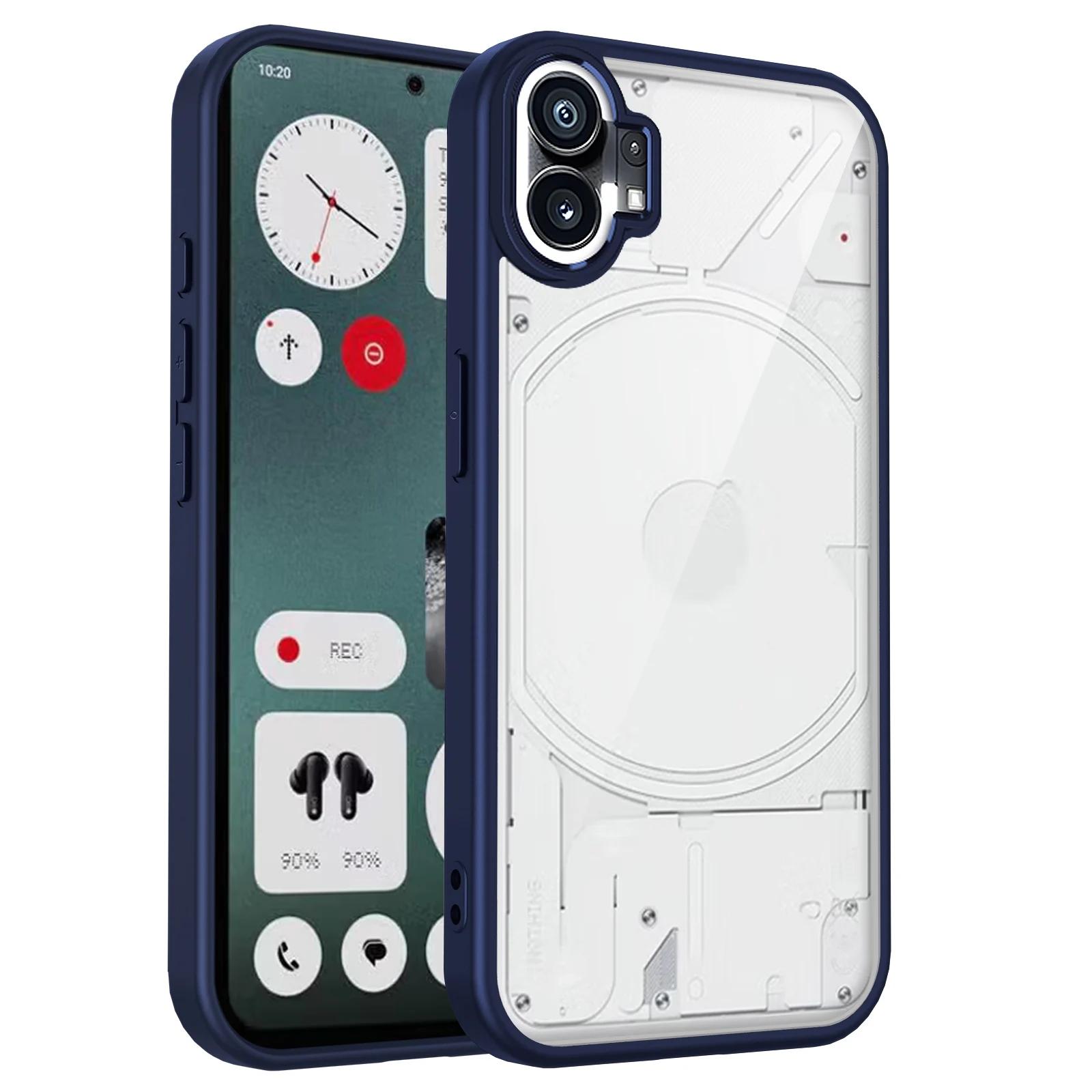 Nothing Phone One A063 Hülle Air Cushion Stoßfest Silikon Bumper Klar Matt Rückseite Harte Handyhülle für Nothing Phone 1 5G Nothing Phone (1)