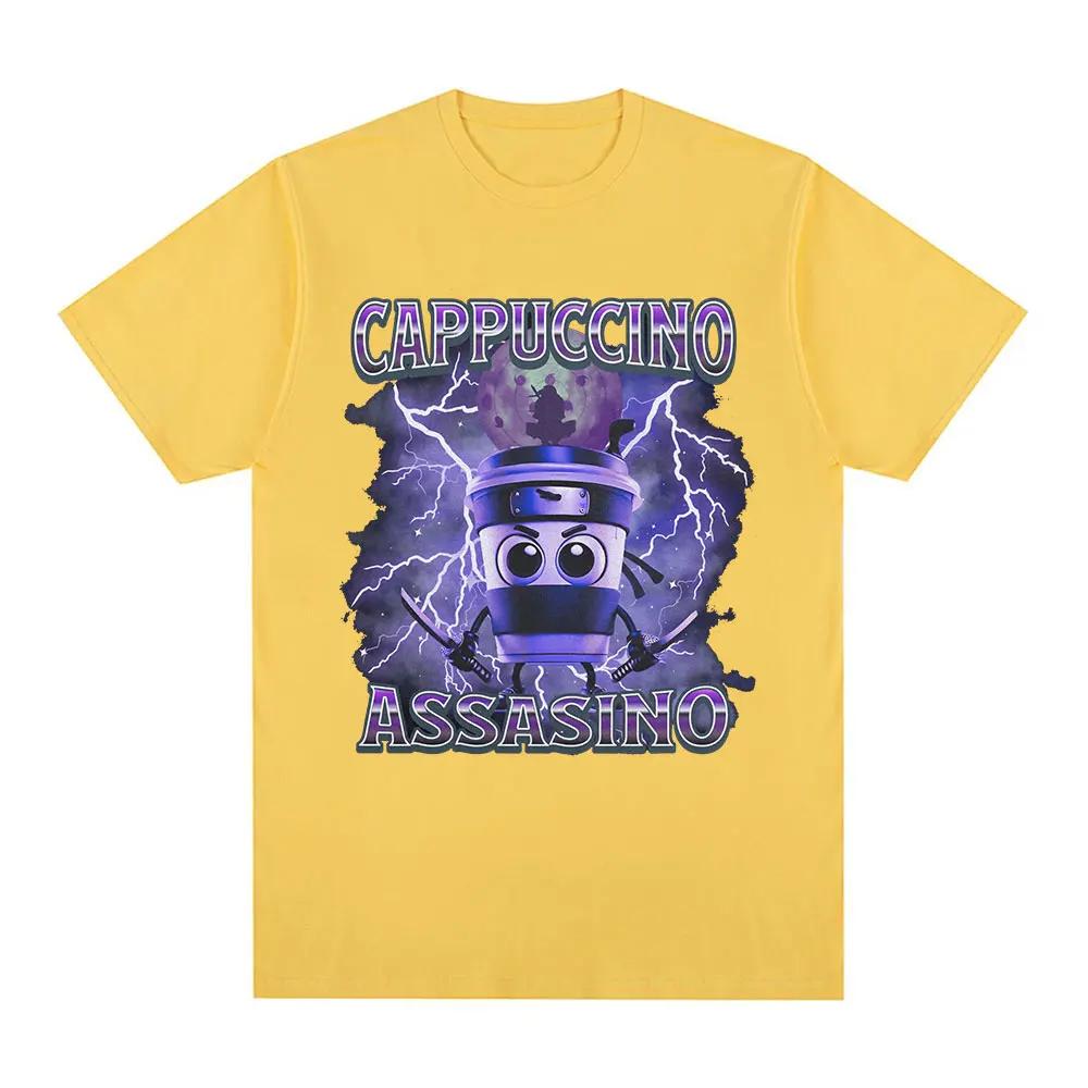 Cappuccino Assasino Italian Brainrot Funny Meme T-shirt Women Fashion Vintage T-shirts Female Casual Humor Women T Shirt