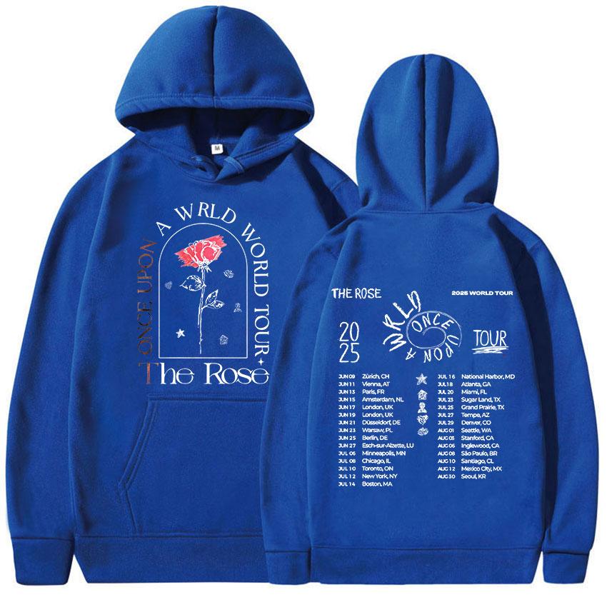 The Rose Once Upon AWRLD World Tour 2025 Print Hoodie Men's Women Hip Hop Kpop Fleece Pullover Sweatshirts Fans Gift Streetwear
