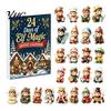 Cute Cartoon Elf Collectibles Magic Advent Calendar, 24 Day Acrylic 2D Ornament Set with Unique Christmas Gift for Children Mini Figures, Tree Hanging