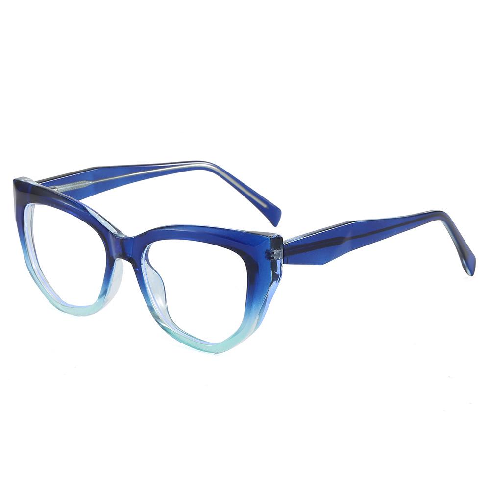 Korean Retro Cat Eye Blue Light Blocking Glasses, Small Frame, Myopia Compatible, Fashionable Clear Lens for Women
