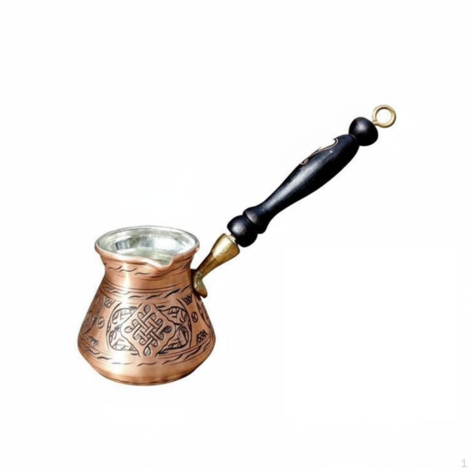 Turkish Coffee Pot Vintage Design Handmade Copper Traditional Engraved