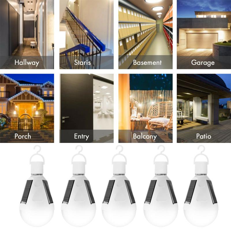 12w LED-Solarpanel-Glühbirne, tragbar, energiesparend, hohe Helligkeit, Camping-Zeltlampe für den Innenbereich