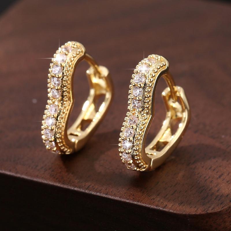Exquisite Sparkling Inlaid Zircon Hollow Heart Pendant Earrings, Women s Fashionable and Trendy Wedding Party Zircon Gifts