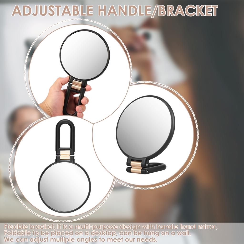 30X/1X Hand Mirror Folding Handle Double Sided Magnifying Mirror Magnification Portable Makeup Mirror Multifunctional
