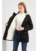 Manteau Parker à Col Capuche Coton Manteau Zippé Mi-Long Saison Hiver Manteau Chaud et Moelleux avec Veste en Coton