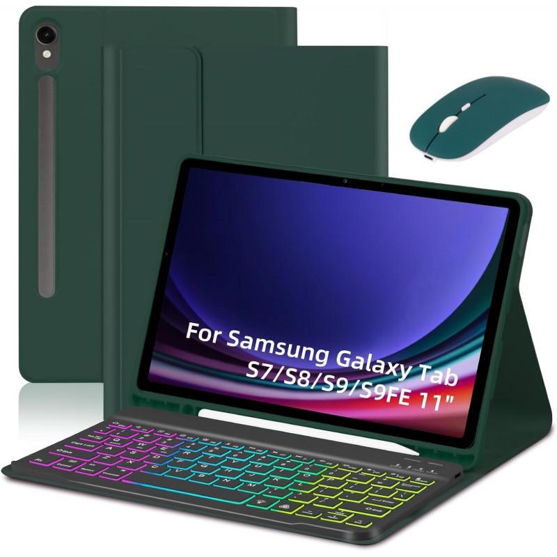 Backlit Bluetooth Keyboard Case Galaxy Tab S10 S9 S8 S7 S6 Lite A9 A8 A7 Ultra 11 12.4 14.6 Inch With Stand Auto