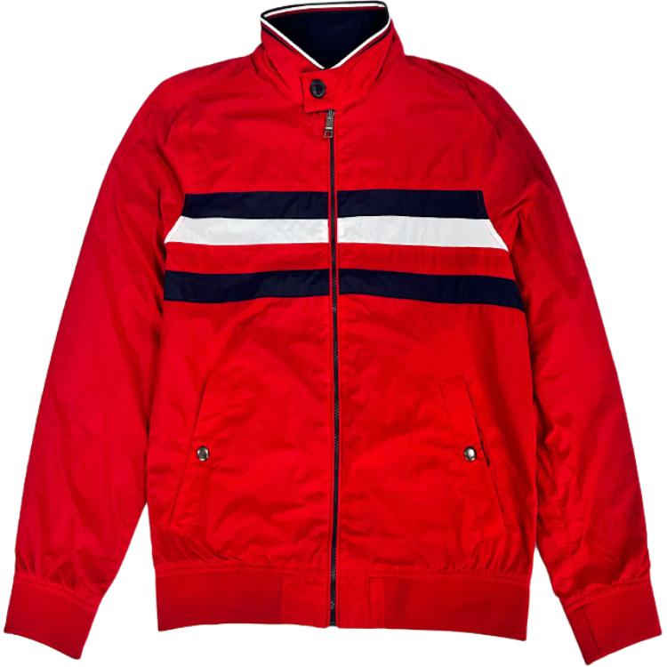 Tommy Hilfiger Stand Collar Zipper Logo Embroidered Reversible Lightweight Jacket Men jackets Navy-Blue 78J3274-600