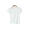 Summer new front shoulder crew neck short-sleeved shirt women's trendy solid color inner layer slim slimming bottom top