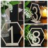 Decor Hexagon Shape Wooden Digital Seat Signs Table Number Signs Table Number Plate Seat Number