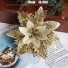 1~20Pcs Glitter Pink Christmas Flowers Xmas Tree 14cm Artifical Flower Ornaments 2025 Christmas Decoration For Home New Year