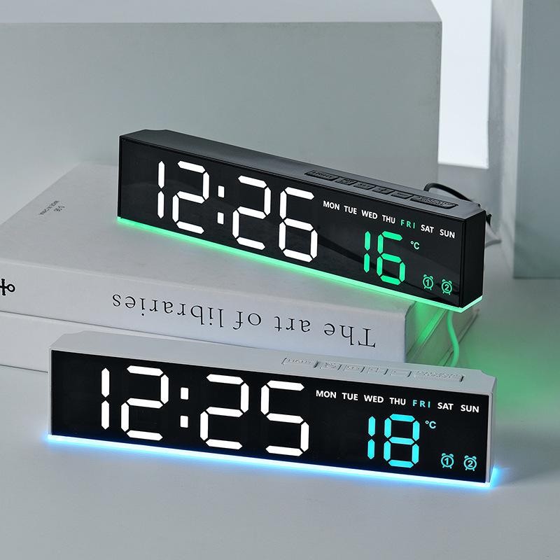 New LED Electronic Alarm Clock Multifunctional Clock Ambient Light Bedside Clock Simple Clock 1181 Plastic Desk Clock