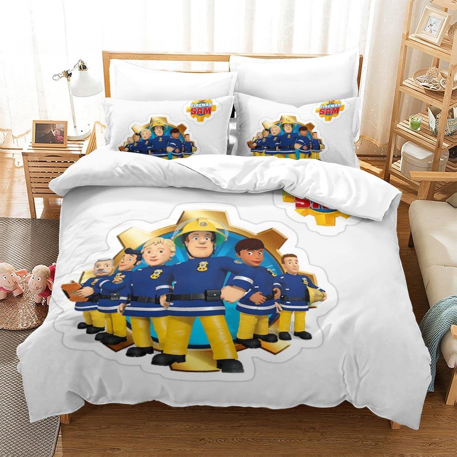 

3D Печать Аниме Постельное Белье Пожарный Сэм Комплект Постельного Белья Односпальный Полуторный Полный Квин Кинг Размер Комплект Постельного Белья Для Взрослых Детской Спальни Пододеяльники Комплекты (135x200cm)