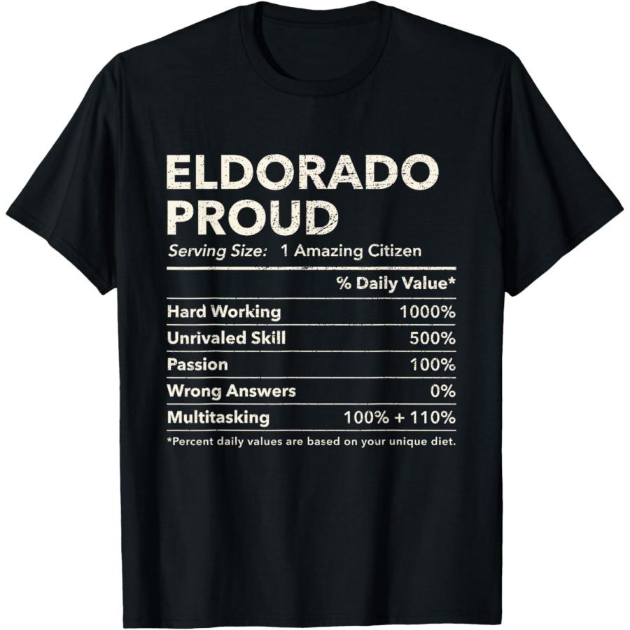 

Eldorado, Oregon Proud Nutrition Facts T-Shirt XXXXXL чорний