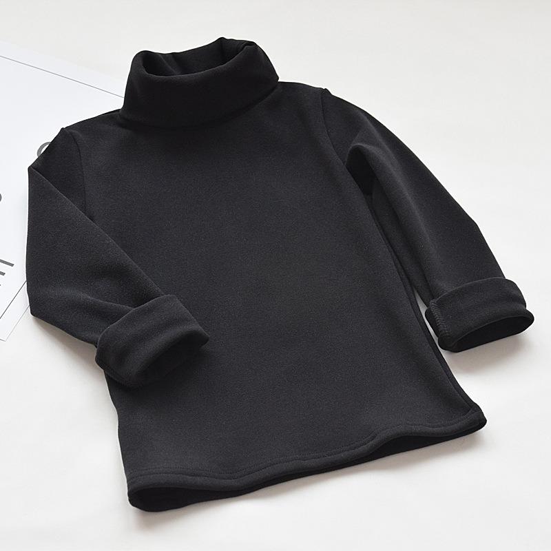 Mädchen Kinder Langarm Hoher Kragen T-Shirt Herbst Basic Oberteil