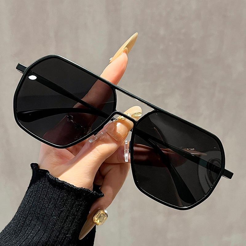 2PCS Big Frame Square Fashion Sunglasses for Men Polarized Retro Vintage Ultra Light Anti-UV Mens Shade