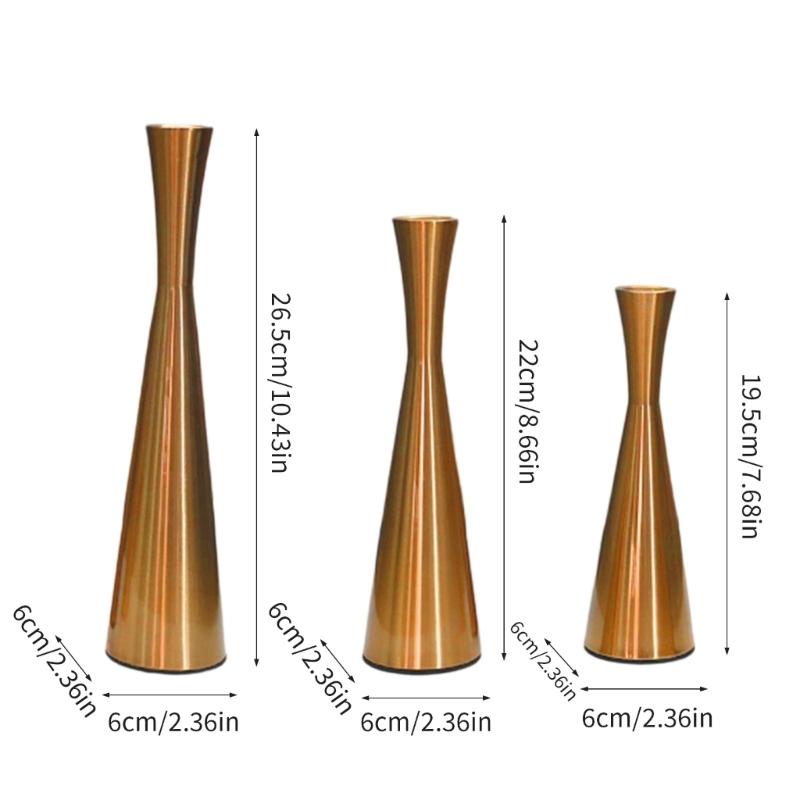 Modern Candle Stands 3 Piece Decorative Taper Candlestick Metal Candleholders For Table Centerpieces Or Patios Decors