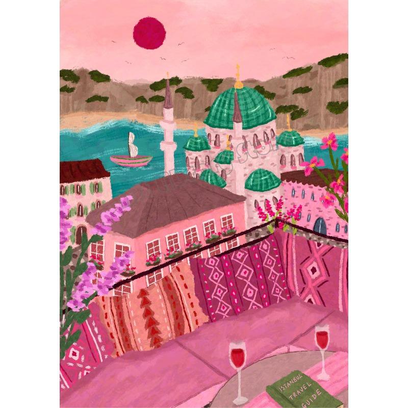 Abstract World City Travel Santorini San Francisco Tokyo Landscape Poster Canvas Painting Wall Pictures Home Interior Decor Gift