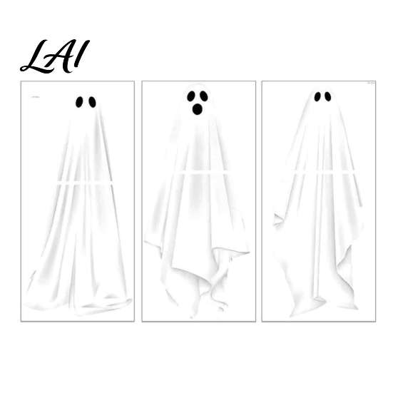 PVC Glass Clings for Bedroom Halloween Ghost Window Stickers Removable Wall Decals Peel And Decorative Stickers Clean Surfaces Stick Self-Adhesive